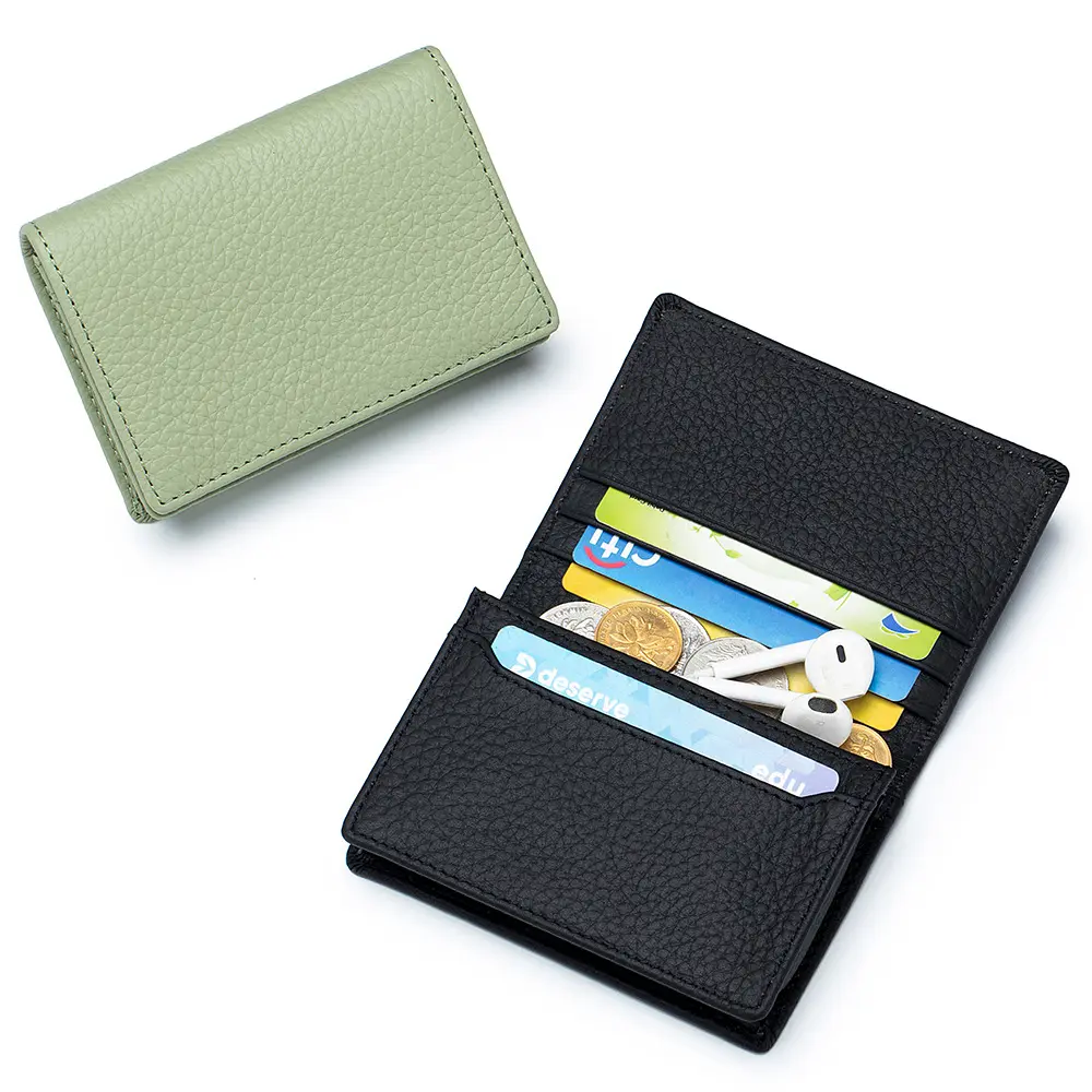 Деловой кошелек с держателем для карт, кошелек для водительского удостоверения, минималистичный кошелек из натуральной кожи