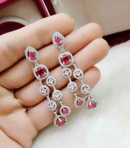 American Diamond Premium <b>Earrings</b> Set Cz Stone Party Wear Designer Jewellery Handmade Bulk Product - Product Image 4