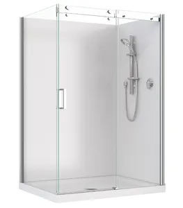Kustom kaca Tempered tebal 8Mm kamar mandi kabin Pancuran kaca tanpa bingkai dengan pintu geser