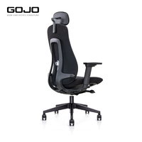 Silla de Oficina Ejecutiva Ergonómica de Malla con Respaldo Alto y Soporte Lumbar, Reposabrazos y Reposacabezas Ajustables