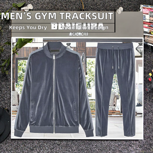 Conjuntos Deportivos de Otoño Transpirables para Hombre al por Mayor, Conjuntos de Correr con Pantalones Negros, Ropa Deportiva de Una Pieza para Adultos - Product Image 2
