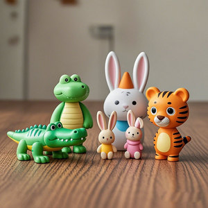 <b>Mini</b> Animal Figurines Pvc Cartoon Toys Q Version <b>Desk</b> Decor For Kids 2 To 4 Years Unisex - Product Image 3