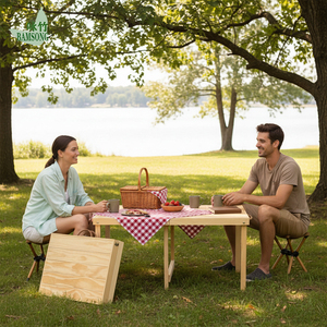 <span class=keywords><strong>Table</strong></span> de pique-nique <span class=keywords><strong>pliable</strong></span> en bambou, bureau de voyage portable style bohème avec hauteur réglable, style <span class=keywords><strong>valise</strong></span> pour <span class=keywords><strong>camping</strong></span> en plein air et plage - Product Image 4