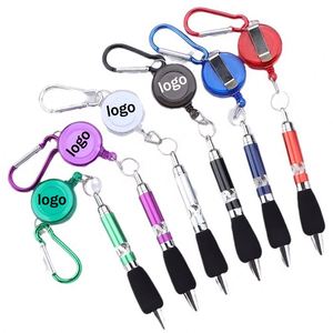 Bolígrafo Promocional Creativo, Portátil, Extensible, con Hebilla Fácil de Abrir, Retráctil, Novedoso, Metálico, con Línea de Seguridad - Product Image 1