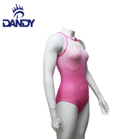Body de danse sans manches pour filles justaucorps de gymnastique rythmique de ballet imprimé par sublimation avec strass Vente en gros
