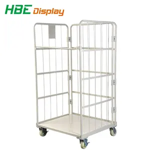 Custom logo China Supplier Metal Stainless Warehouse Collapsible Roll Cage Mesh Infill Foldable Pallet Tower Warehouse Loading