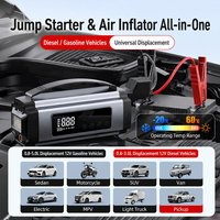 Démarreur de batterie portable robuste et compresseur d'air combinés, gonfleur intelligent sans fil pour SUV/voiture – Prix usine
