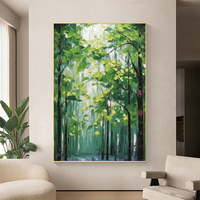 Personnalisé En Gros À La Main Maison Décorative Grande Toile Oeuvre 3D Arbre Paysage Peintures À L'huile Mur Art Couteau Forêt Image
