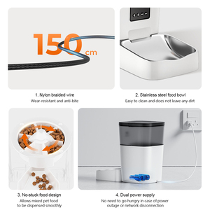 WiFi ile akıllı ayarlanabilir otomatik kedi köpek besleyici/App kontrol 3L kapasiteli cep telefonu uzaktan kantitatif Pet besleyici - Product Image 5