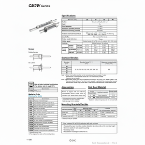 SMC pneumatics Air cylinder CDM2WB20-50AZ ประเภทผลิตภัณฑ์ - Product Image 1