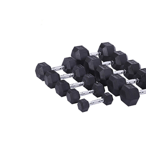 Fitness en Fonte Matériel Tête Ronde En Caoutchouc Haltère/<span class=keywords><strong>Hex</strong></span> Haltère Enduit - Product Image 4
