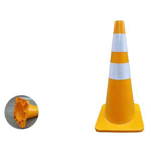 Approvisionnement direct en usine Cône de signalisation en caoutchouc à bas prix Base en PVC flexible Sécurité Utilisé Avertissement de circulation Entreprise de plastique fabriqué