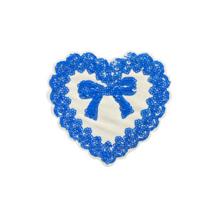 ตัวรีดติดเลื่อมรูปหัวใจผีเสื้อสำหรับเสื้อผ้าแผ่นปะสำหรับงานปักลายดอกไม้สีฟ้าทองสติกเกอร์รูปลอกแบบ DIY - Product Image 4