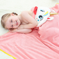 New Design Cute Baby Bath Towel Custom Your Own Logo Polyester Animal Microfiber Recycled Kids Hooded Towel