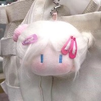 Nouvelle poupée en peluche mignonne et moelleuse à tête ronde, décoration polyvalente, jouet créatif, pendentif, cadeau de vacances, meilleurs amis, boîte colorée