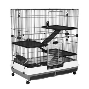 Cage à lapin anti-éclaboussures NC80/100cm, cage rectangulaire double couche en fil métallique pour cobayes Totoro, villa <span class=keywords><strong>de</strong></span> luxe pour <span class=keywords><strong>animaux</strong></span> <span class=keywords><strong>de</strong></span> <span class=keywords><strong>compagnie</strong></span> - Product Image 3