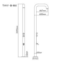 YUSON YS78663 vente chaude acier inoxydable douche extérieure piscine extérieure douche plage douche pour piscine