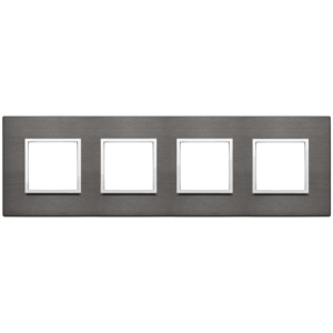 8M <b>Plate</b> 2+2+2+2 Int71 Lava Grey Wall <b>Switches</b> 31mm Length 9.7cm Width 1.7cm Height - Product Image 1