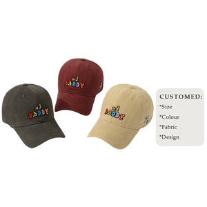 Wholesale Custom 100% Cotton Men's Sport Cap 6 Panels 3D Embroidery Logo High Quality Unisex Solid Color Baseball Cap - Product Image 1