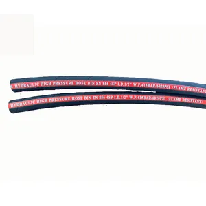 液压软管sae 100 r1-3/8耐火液压软管红色钢丝编织物加固
