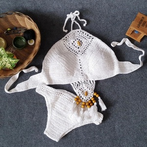 Traje de Baño de Ganchillo para Mujer <span class=keywords><strong>STYX</strong></span>-YX088, Bikini Personalizado, Sexy, Sólido, de Dos Piezas, Ropa de Playa - Product Image 3