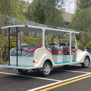 Large Space White Electric Vintage Shuttle Car For Campus Villa Industrial Park Outdoor Sightseeing Travel - Product Image 4