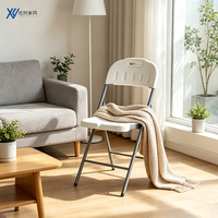 Chaise pliante en plastique blanc en gros, chaise pliante portable personnalisée pour événements, mariages et fêtes