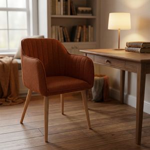 Fauteuil <span class=keywords><strong>Atmosphera</strong></span>-Visoca Amber en tissu texturé avec structure en métal L 60 X D 57 cm - Design contemporain pour salle à manger et salon - Product Image 5