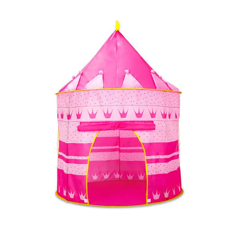 Castillo de princesa plegable para niña, tienda de juegos portátil rosa, a la venta