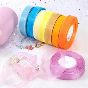 Ruban en organza coloré de 0,6 cm à 4 cm de large, ruban en mousseline en gros pour emballage cadeau, décoration de mariage, couture et artisanat - Product Image 3