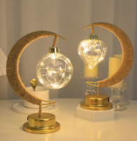 2025 nouveau Ramadan lumière LED lampe décorative boule de rotin maison décoration musulmane intérieure avec étoile lune coeur