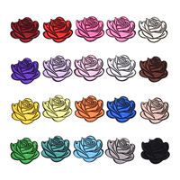 Diverses roses brodées de fleurs appliques thermocollantes patchs de roses