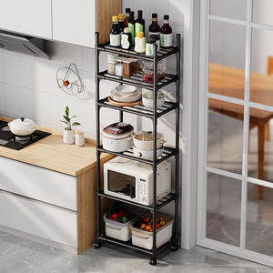 Promotion : Étagères Métalliques Roulantes à 6 Niveaux, Desserte de Rangement Autoportante pour Four à Micro-Ondes avec Roues, Accessoire de Cuisine - Product Image 1