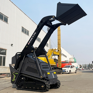 Derette V1000 스탠드 온 미니 스키드 스티어 크롤러 로더, 눈 제거용 앵글 블레이드 부착 - Product Image 2