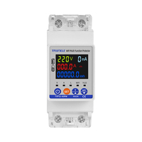 Disjoncteur intelligent Tuya 63A avec mesure de consommation kWh, monophasé, compteur d'énergie WIFI, protection contre les surtensions, les courants et les fuites à la terre, compatible Smart Life