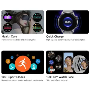 Le plus récent écran AMOLED de montre intelligente IMIKI TG2-1.43 pouces 100 + assistant vocal de montre IP68 affaires de mode pour montre intelligente - Product Image 4