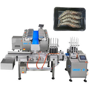 <span class=keywords><strong>Machine</strong></span> d'emballage automatique pour plateaux de viande congelée (steaks) avec peseuse combinée linéaire à bande - Product Image 2