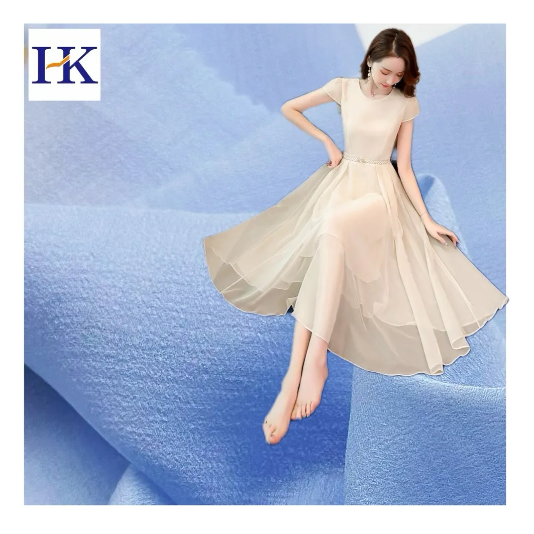Tencel curved silk polyester interwoven ultra-thin summer women's dress shirt jacquard fabric