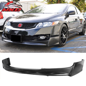 Compatible con Honda Civic 2 Puertas 2009-2011, Estilo P1, Labio de Parachoques Delantero Sin Pintar, Negro - Product Image 1
