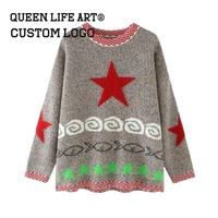Verdant Strokes – Châle-couverture en tricot fait main de haute qualité pour femme, motif animalier, pantalon large à double boutonnage avec appliques logo sur le devant