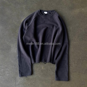 Fabricant de chemises de haute qualité – Chemise longue oversize en maille gaufrée épaisse, personnalisable avec impression, chemise vierge en maille gaufrée - Product Image 2