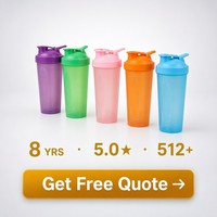 Bouteille de shaker de sport en plastique PP sans BPA de haute qualité, personnalisable avec logo, tasse d'entraînement avec mélangeur fixe, excellente bouteille d'eau
