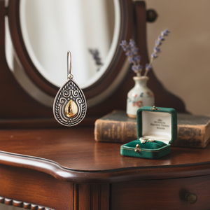 Authentic Drop Shape Charm Design Vintage Earrings Handcrafted Wholesale 925 <b>Sterling</b> <b>Silver</b> Jewelry - Product Image 3