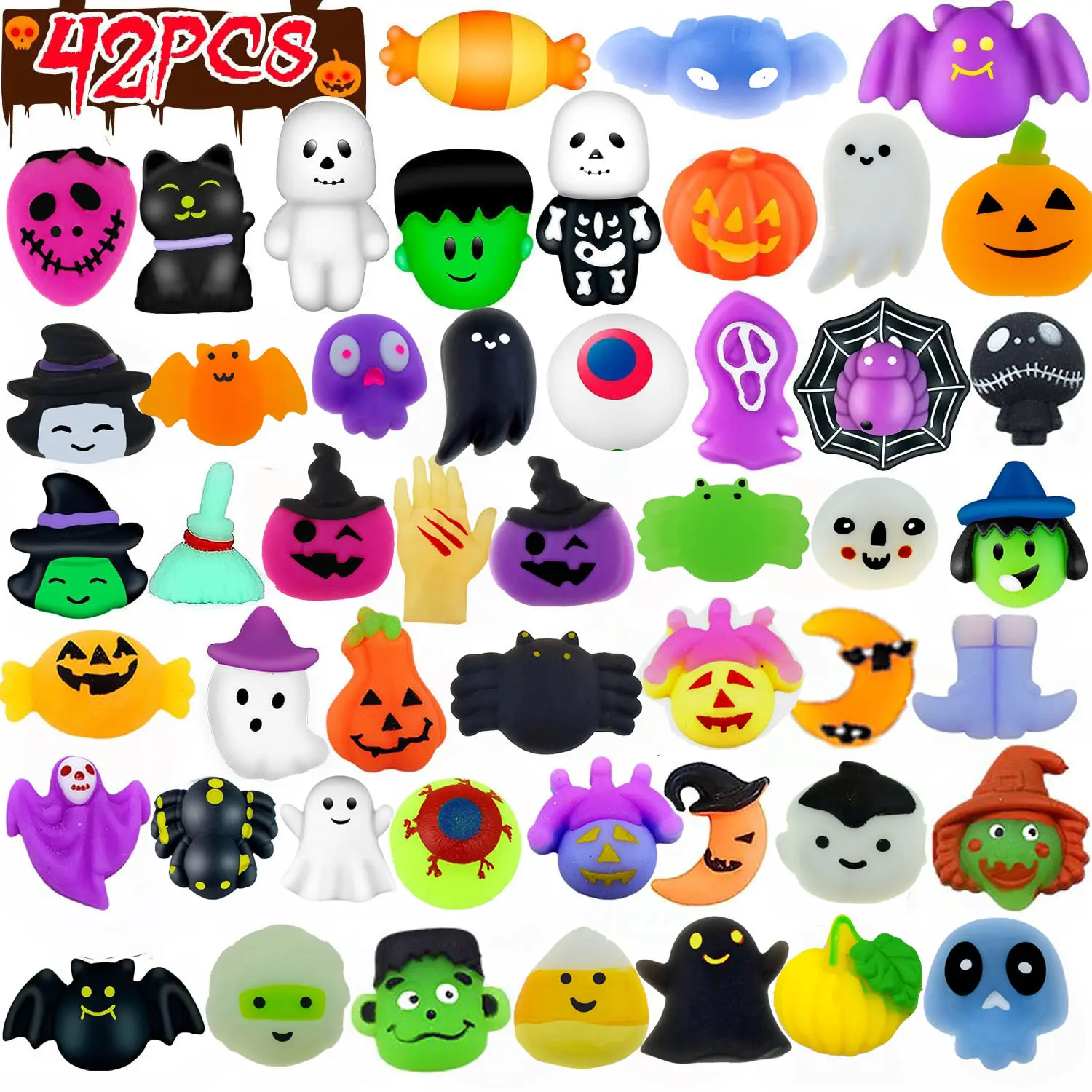 Squeeze Toys für Kinder für Halloween-Party begünstigt Stress abbau Spielzeug für Erwachsene Kinder Ghost Pumpkin Christmas Treat Taschen Geschenke