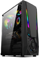 Boîtier PC Gaming Vide de Grande Qualité, Très Populaire, pour Ordinateur de Bureau, Boîtier ATX, Arc-en-ciel Noir Blanc USB OEM