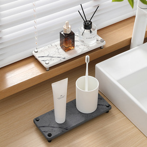 Estante de almacenamiento de <span class=keywords><strong>barro</strong></span> de diatomeas de mármol de lujo ligero baño tierra de diatomeas absorbente estera de secado rápido multifunción sostenible - Product Image 5