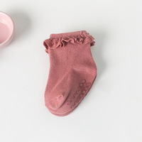 Nouveau-né bébé fille princesse dentelle à volants coton chaussettes infantile petite fille anti-dérapant respirant volant bord Logo jetable enfants