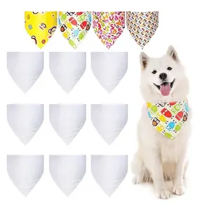Fanni-bandanas triangulares para perros, Color blanco sólido, sublimación, barata, venta al por mayor