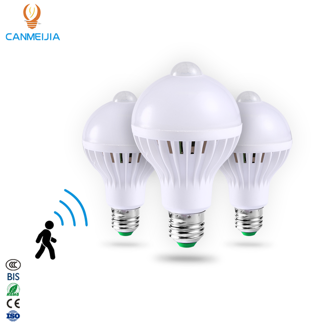 CANMEIJIA E27 7W 9W PIR Motion Sensor Smart Bulbs for Home Kitchen Hotel Company Stairway Passage/Smart Led Light/Smart Bulb