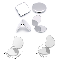 Miroir de poche compact pliable en acier inoxydable chromé, double face HD/grossissant, personnalisable avec logo/boîte/sac de voyage